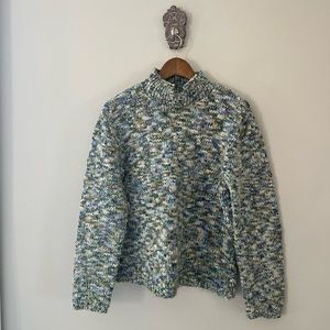 Talbots Women’s Vintage Sweater Oversized Chunky Knit Multicolored Wool Size L